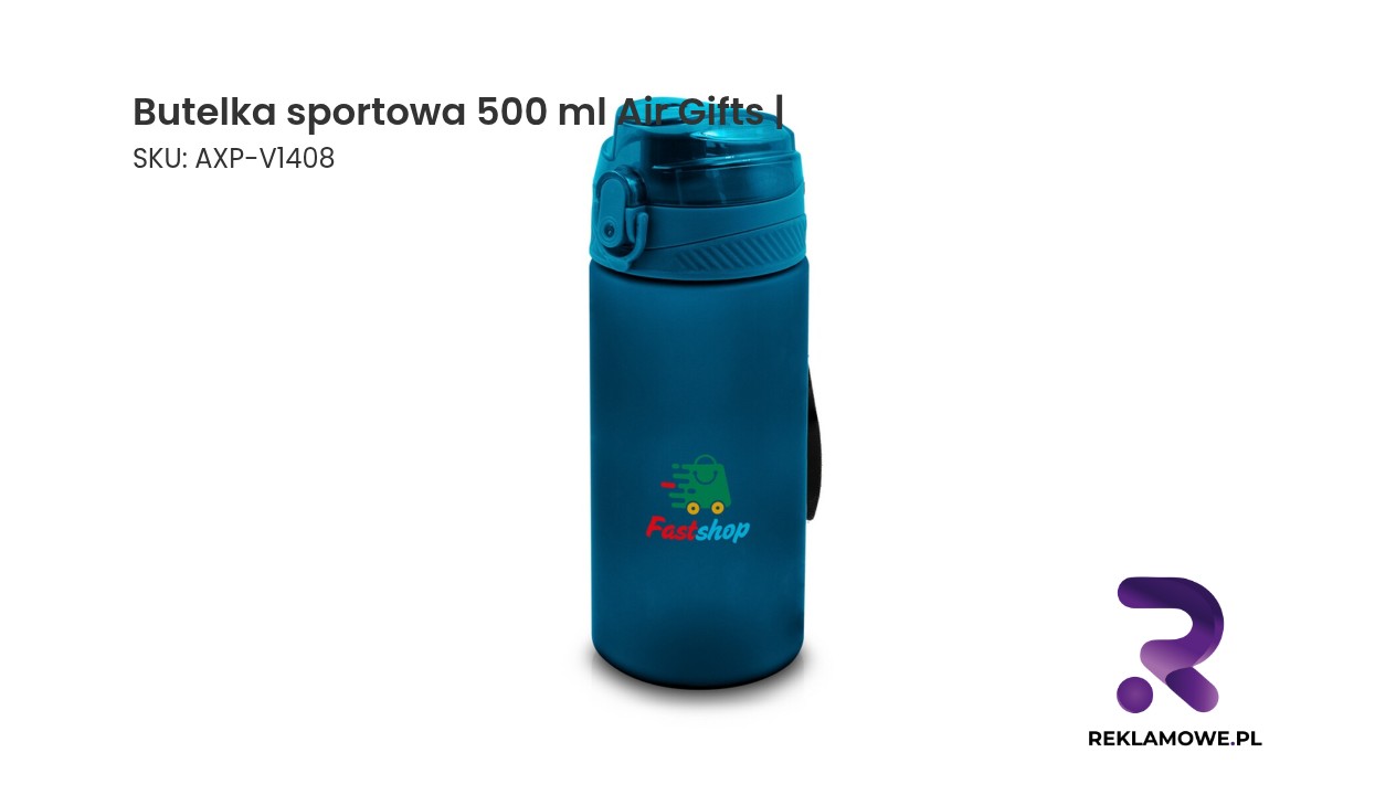 Niebieska butelka sportowa 500 ml marki Air Gifts