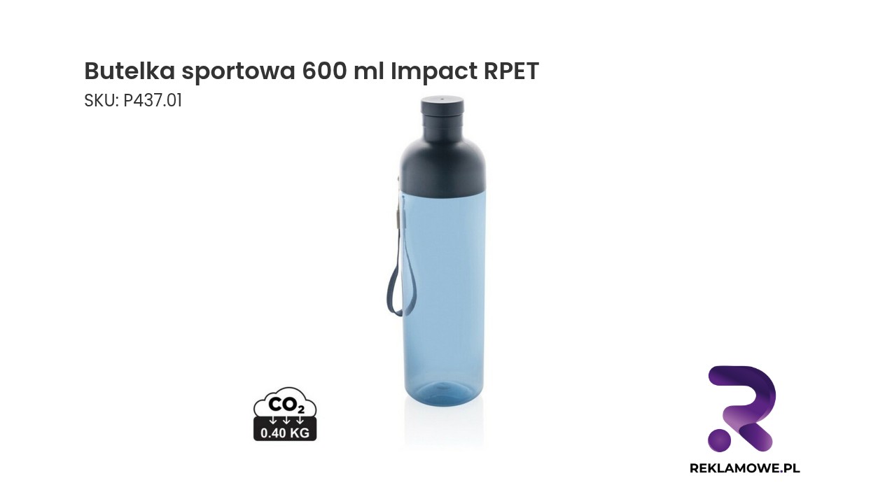 Butelka sportowa 600 ml z materiału RPET