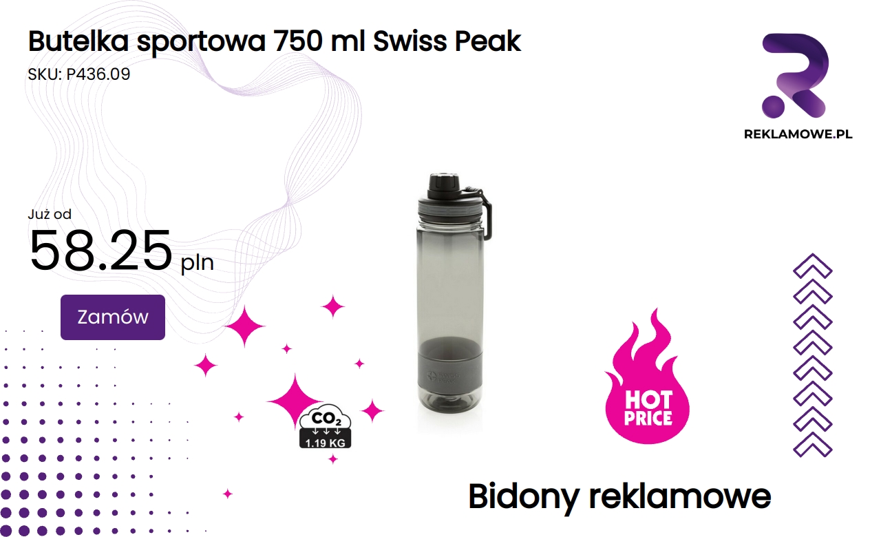 Butelka sportowa Swiss Peak o pojemności 750 ml