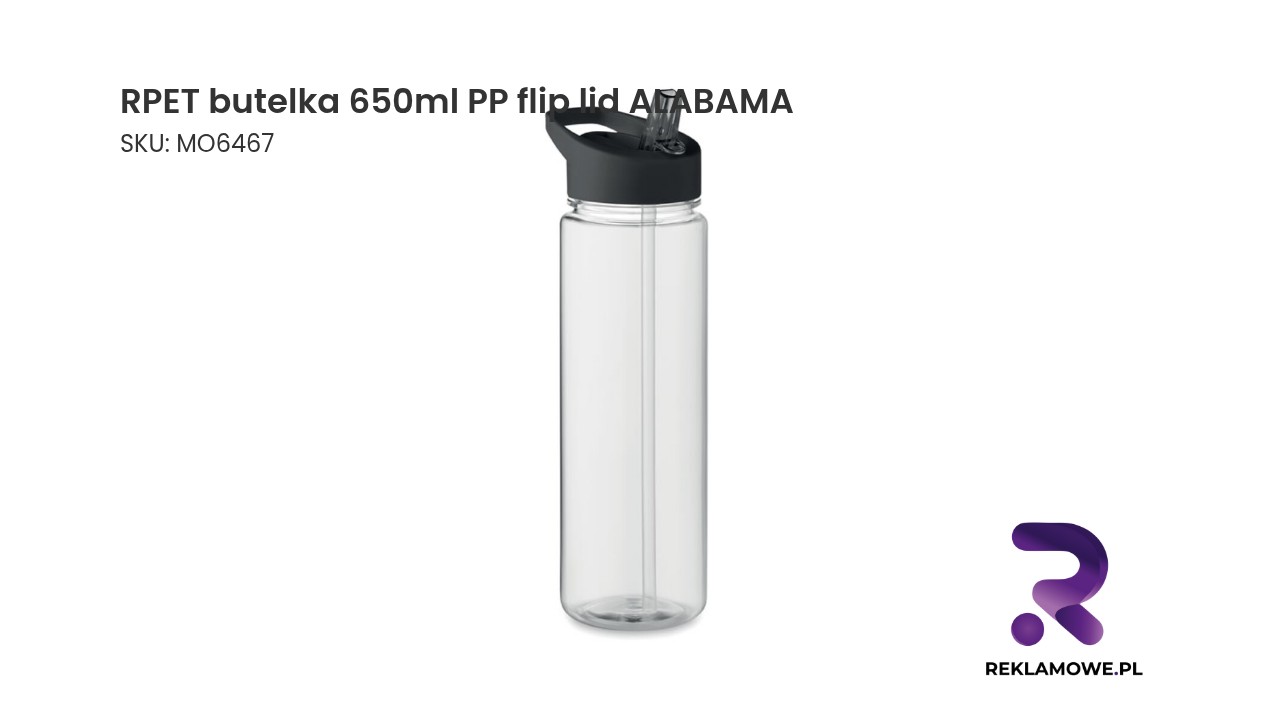 Butelka RPET o pojemności 650 ml z klapką PP, model ALABAMA